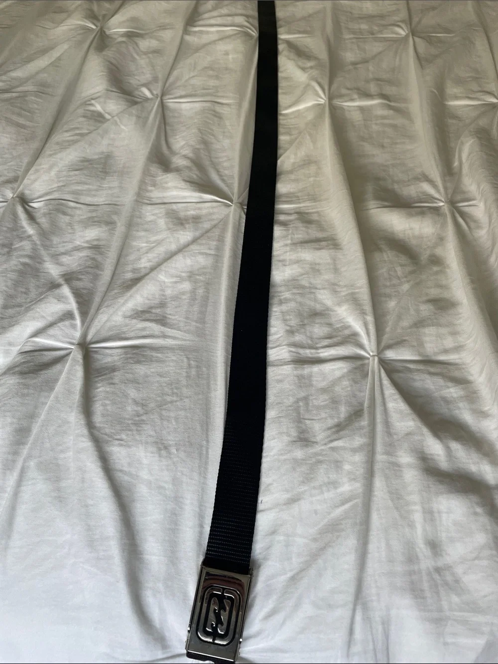 Billabong Black Webbing Belt with Silver Logo Buckle